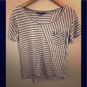 AX Armani Exchange Striped Tee XS Gray